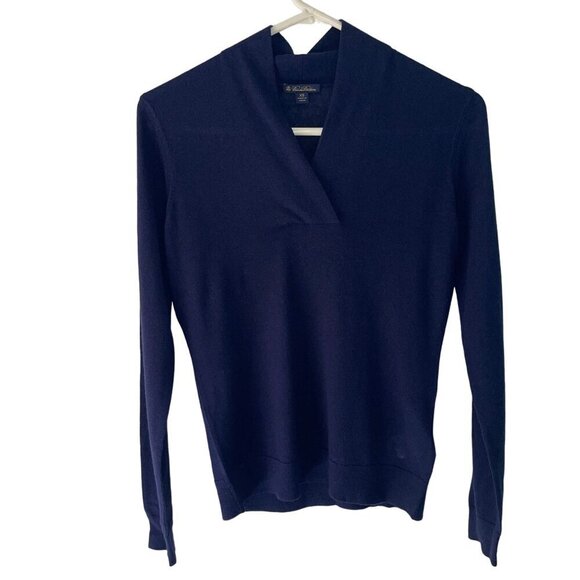 Brooks Brothers Womens Sweater Size XS Blue Shawl Neck Long Sleeve Silk - Picture 6 of 8